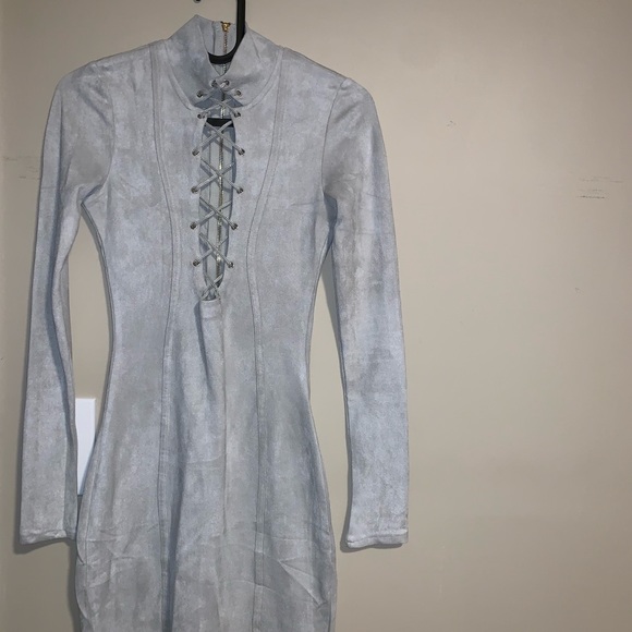 Suede Long sleeve dress